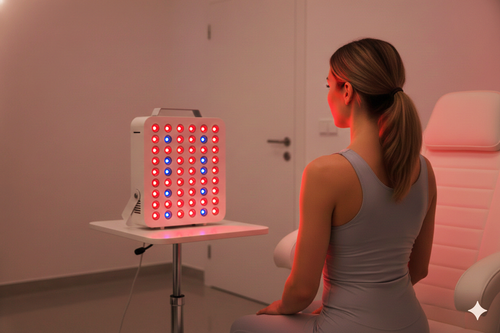 Core 300 red light therapy panel set up for at-home wellness use
